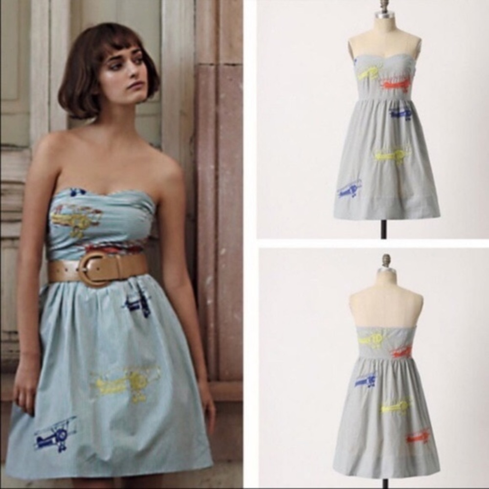 Vintage Anthropologie Moulinette Souers Airplane Dress